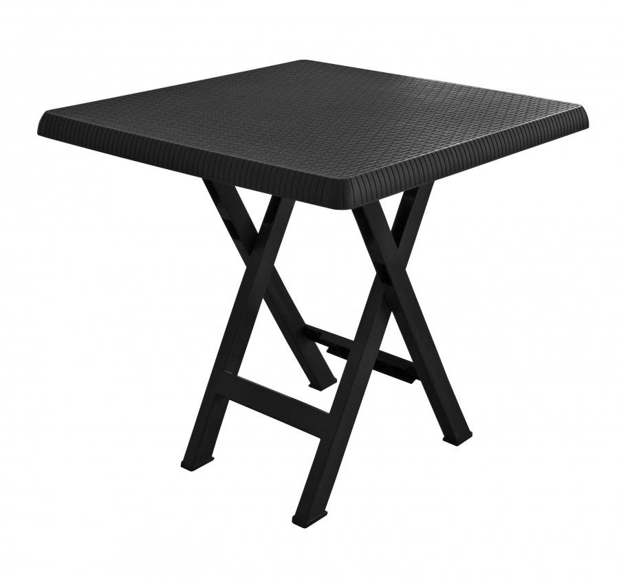 MEGA PLAST Összecsukható kerti asztal LEO, antracit 70 cm