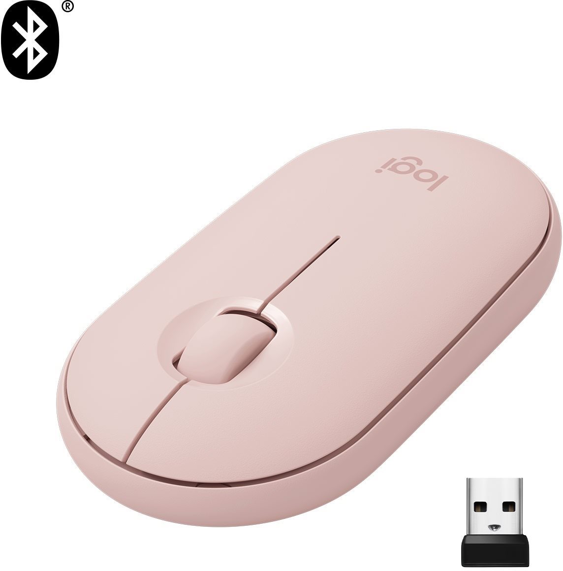 Logitech Pebble M350 Wireless Mouse, rózsaszín