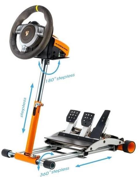 Wheel Stand Pro, DELUXE V2 stojan pro volant a pedály pro Porsche GT2 /CSR /CSP, oranžová