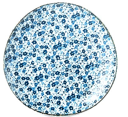 Daisy kék-fehér kerámia tányér, ø 19 cm - MIJ