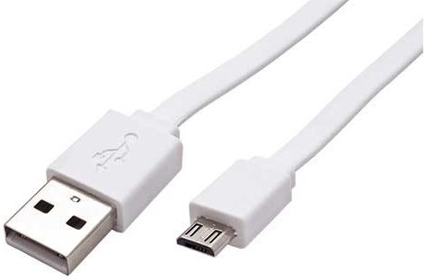 ROLINE USB 2.0 - USB A(M) to micro USB B(M), 1m, lapos, fehér