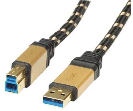 ROLINE Gold USB 3.0 SuperSpeed USB 3.0 A(M) to USB 3.0 B(M), 3m, fekete - arany