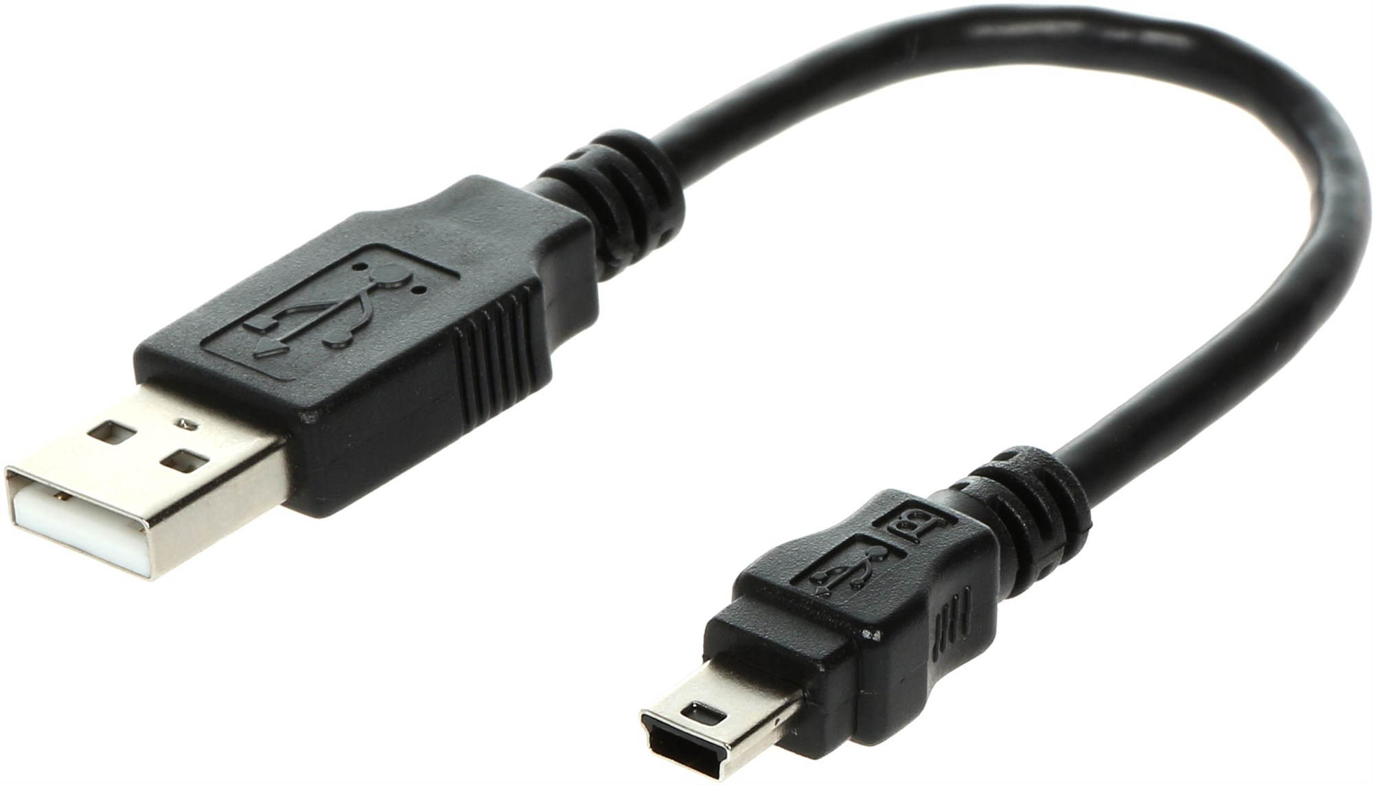 OEM USB A-MINI 5-pin 0,15m, fekete