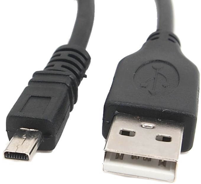 OEM USB A to MINI 8-pin, 1,8m, fekete