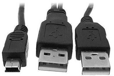 OEM 2x USB A to MINI 5-pin, 0,6m, Y kábel