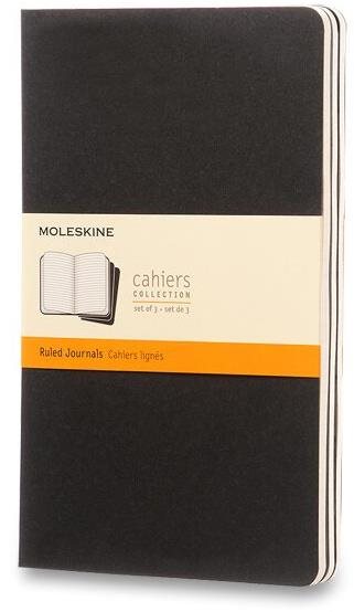 MOLESKINE Cahier L, fekete - 3 darabos kiszerelésben