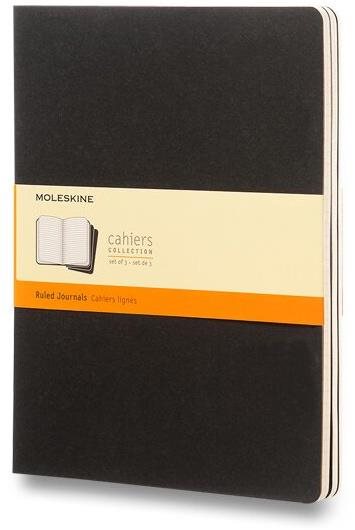 MOLESKINE Cahier XL, fekete - 3 darabos kiszerelésben
