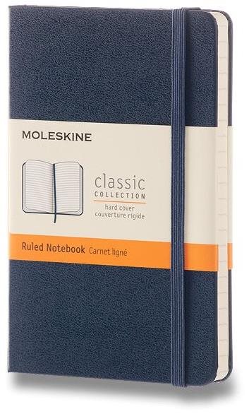 Jegyzetfüzet Moleskine S, keményfedeles, vonalas, kék