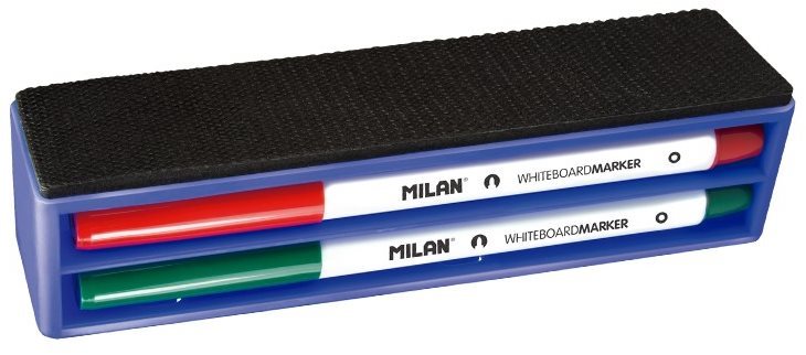 MILAN WhiteBoard + mágneses gumitok, 4 darabos készlet