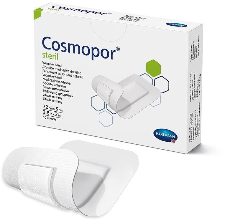Tapasz Cosmopor Steril modern ragtapasz mikrohálóval 7 × 5 cm, 10 db