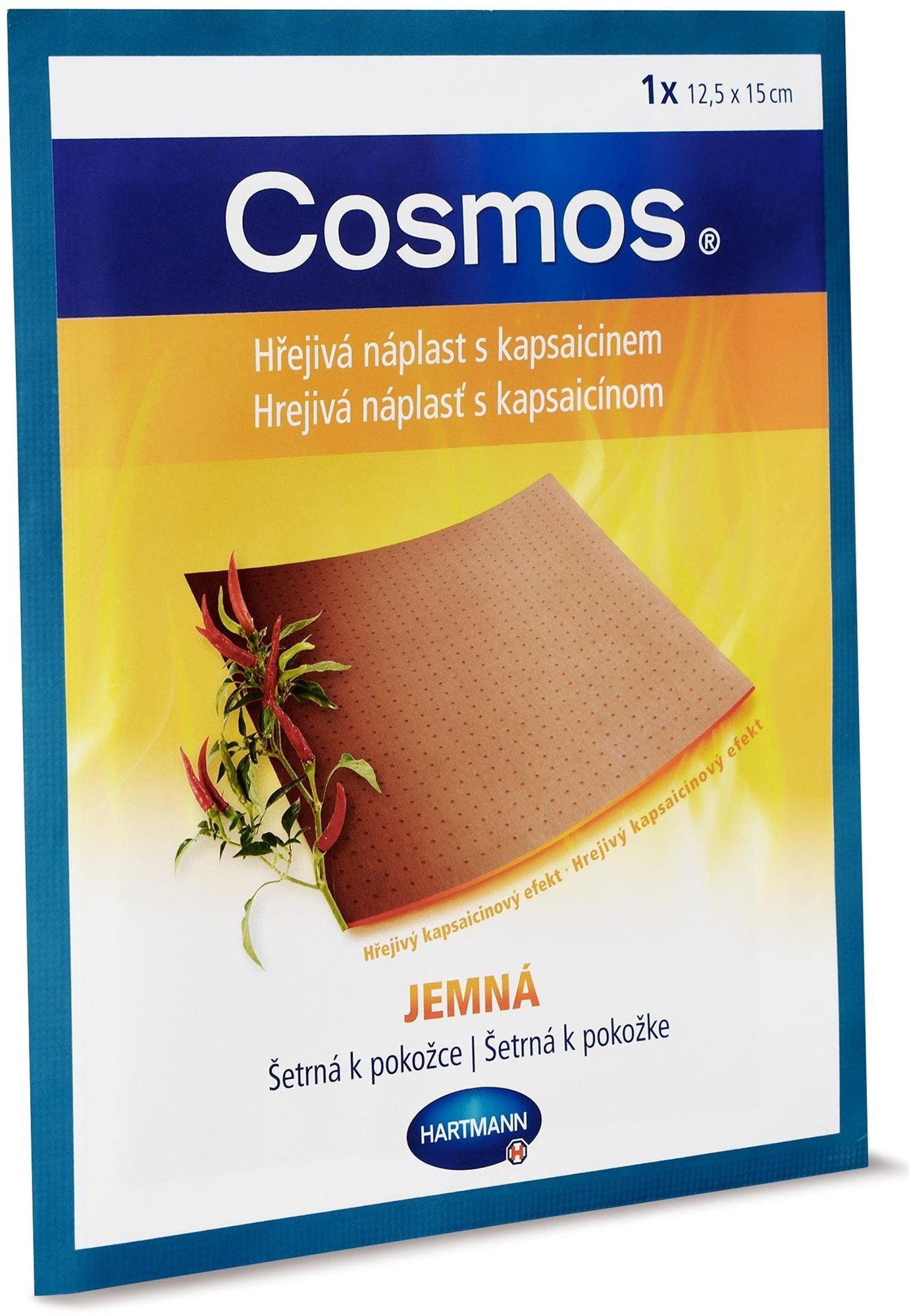 COSMOS hátfájás elleni tapasz kapszaicinnel, gyengéd, 12,5 × 15 cm