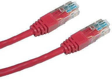 Adatátviteli kábel, CAT6, UTP, 3m, piros