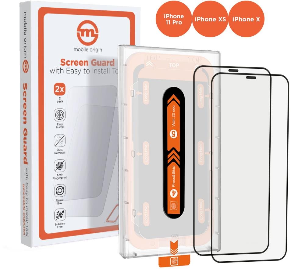 Mobile Origin Screen Guard iPhone 11 Pro / XS / X s üvegfólia + applikátor - 2 pack