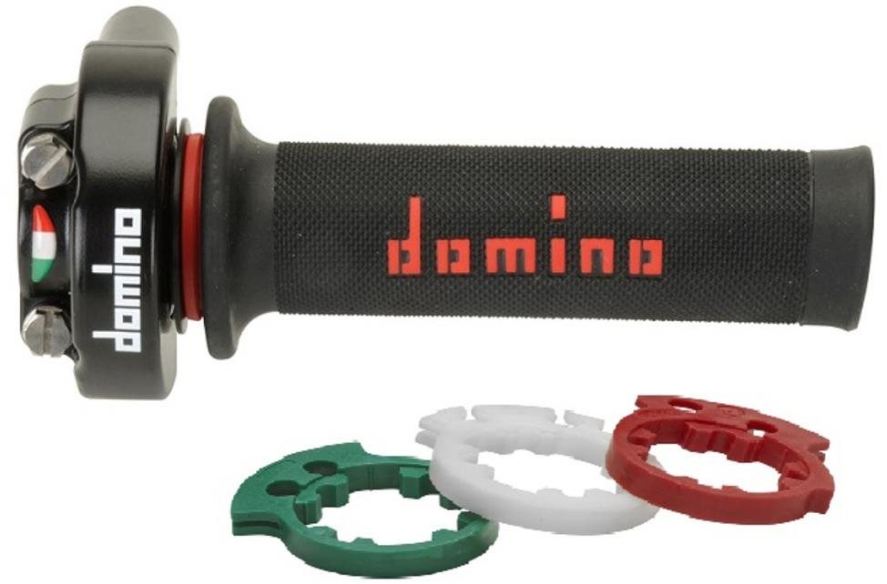 Domino závodní rychloplyn XM2 s gripem road Aprilia/Ducati/Honda/Yamaha, sada M018-340