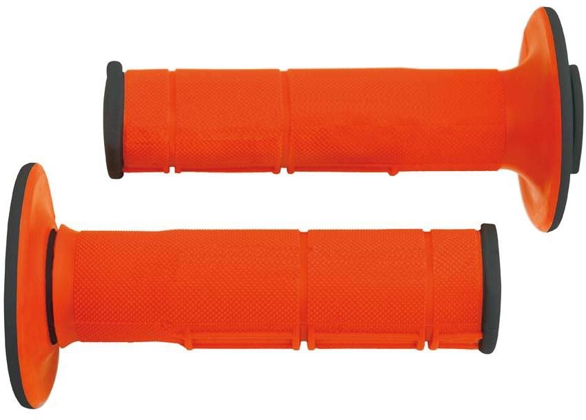RTECH gripy Racing dvouvrstvé, měkké, oranžovo-černé, pár, délka 116 mm