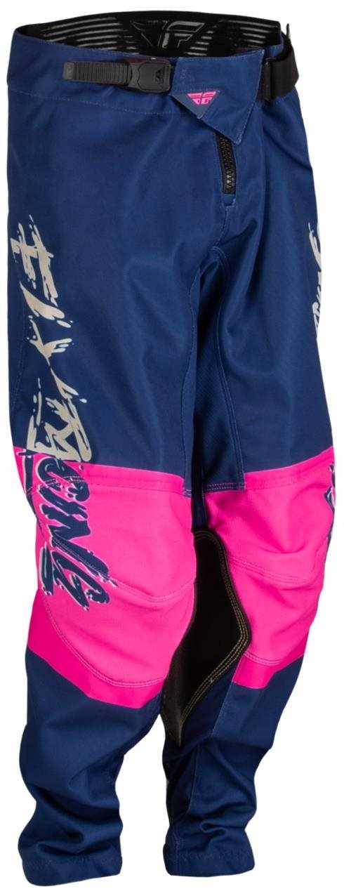 Fly Racing kalhoty Kinetic Khaos, 2023 dětské růžová/modrá