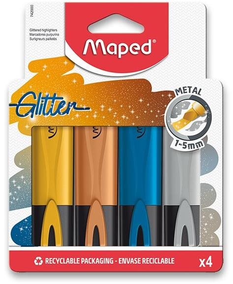 MAPED Fluo Peps Glitter Metal, 4 szín
