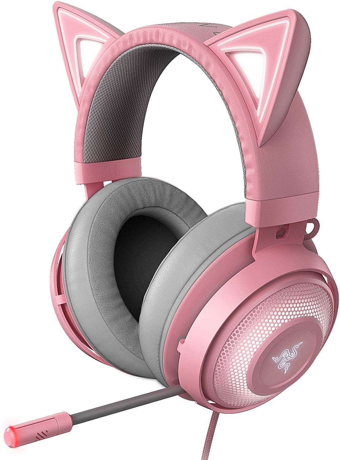 RAZER Kraken Kitty fejhallgató, USB fejhallgató, króm, kvarc / rózsaszín