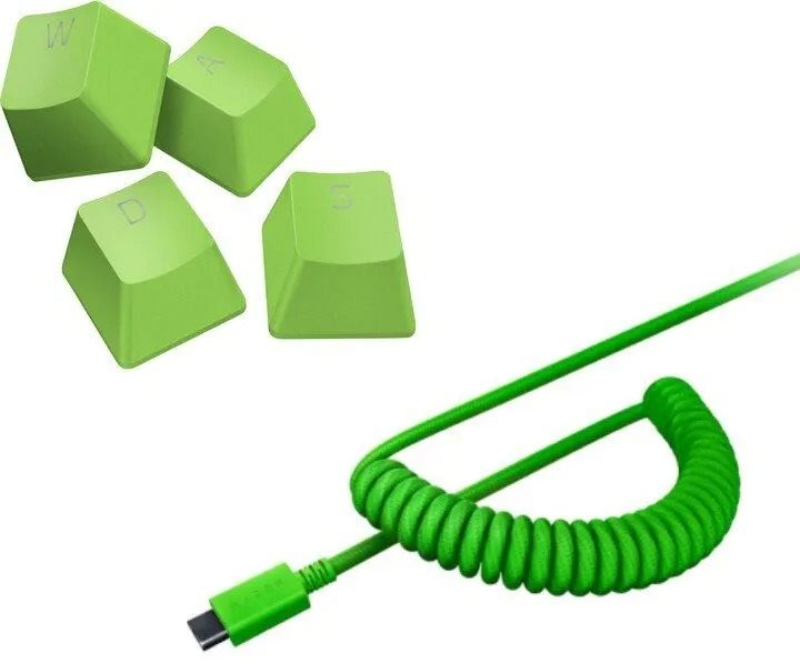Razer PBT Keycap + Coiled Cable Upgrade Set - Green - US/UK
