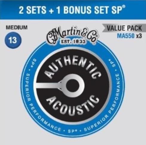 Martin Authentic SP 92/8 Phosphor Bronze Medium - Limited 3 Packs