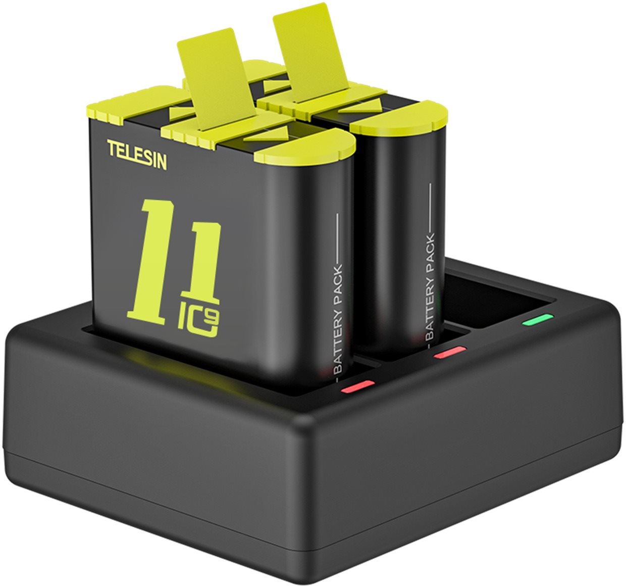 Telesin 3-slot töltő + 2 akkumulátor készlet GoPro Hero 9/10/11-hez