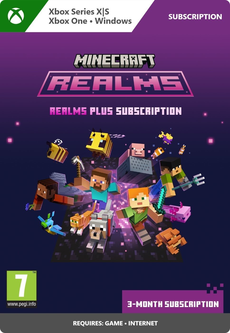 Minecraft Realms Plus 3-Month Subscription - Xbox / Windows Digital
