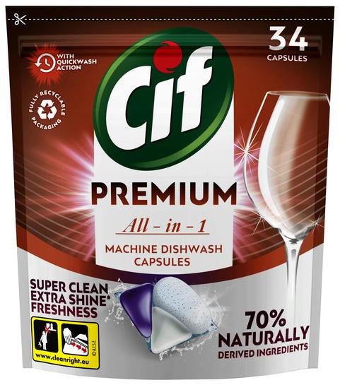 CIF Premium Clean All in 1 Regular Mosogatógép tabletta 34 db