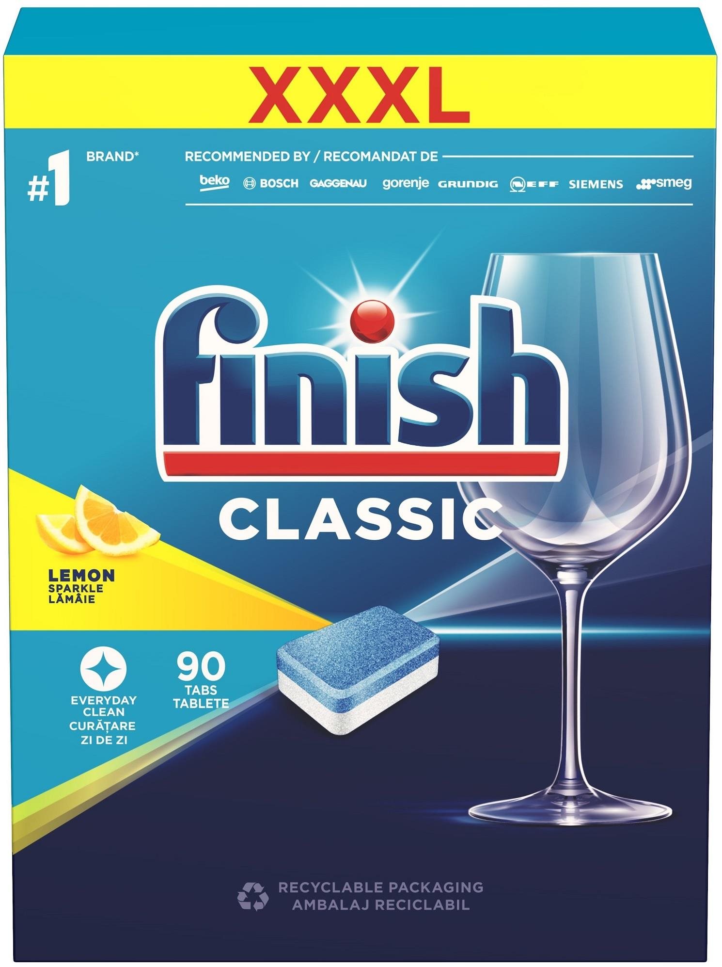 Mosogatógép tabletta FINISH Classic Lemon Sparkle 90 db