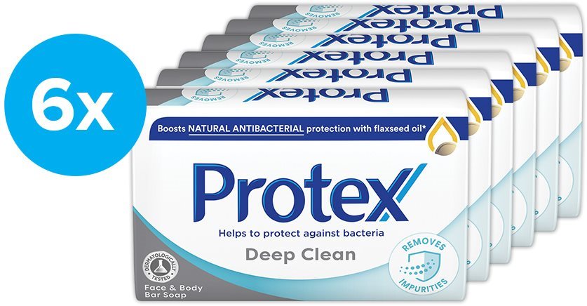 PROTEX Deep Clean természetes antibakteriális védelemmel 6 × 90 g