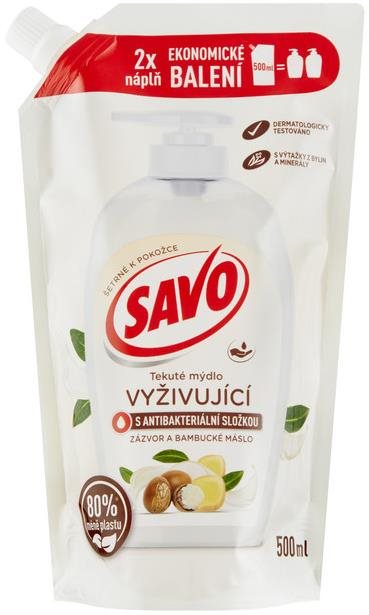 SAVO Gyömbér és Shea vaj Folyékony szappan antibakteriális összetevővel - utántöltő 500 ml