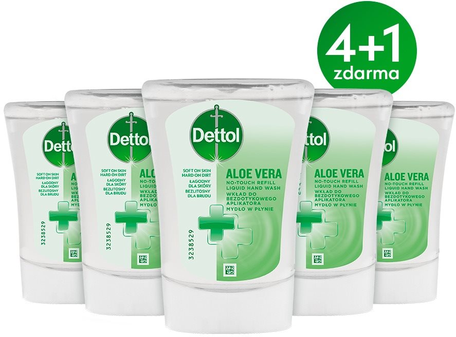 DETTOL csere utántöltő az érintésmentes Aloe Vera adagolóhoz 250 ml 4+1
