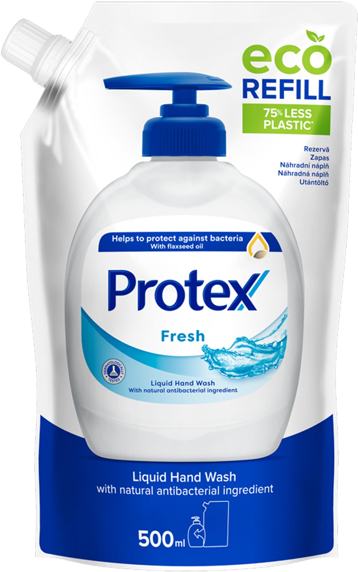 PROTEX Fresh folyékony szappan természetes antibakteriális védelemmel cserepatron 500 ml