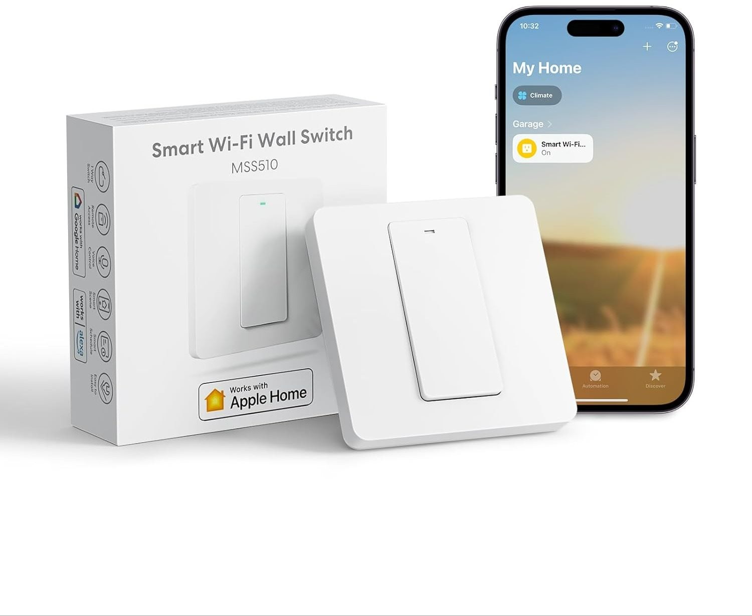 Meross Smart Wi-Fi Wall Switch 1 way Touch Button