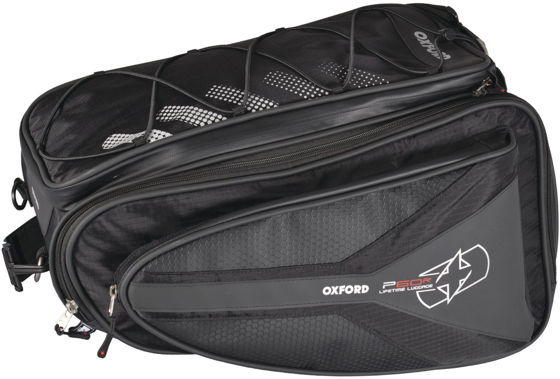 OXFORD oldalsó táskák a motorkerékpár P60R számára (fekete, 60 literes, pár)