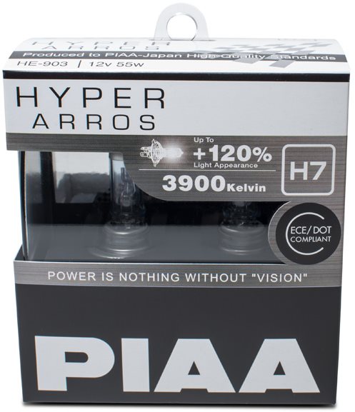 PIAA Hyper Arros 3900K H7 - 120 százalékkal fényesebb, megnövelt világosság