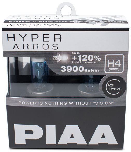 Hyper Arros PIAA 3900K H4 Autó Izzó - 120 százalékkal fényesebb, világosabb fényhatás