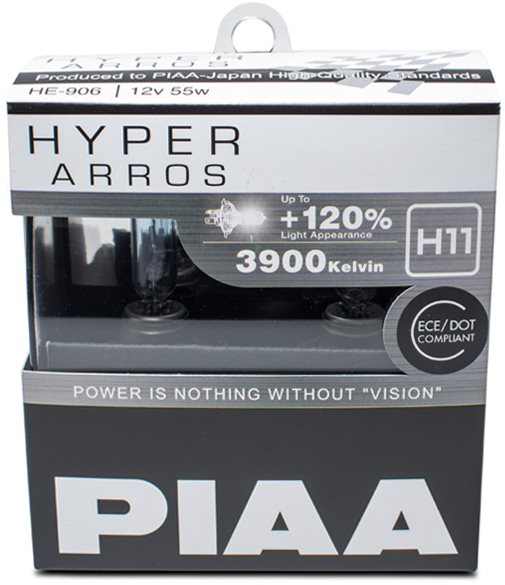 PIAA Hyper Arros 3900K H11 - 120 százalékkal fényesebb, világosabb fényhatás