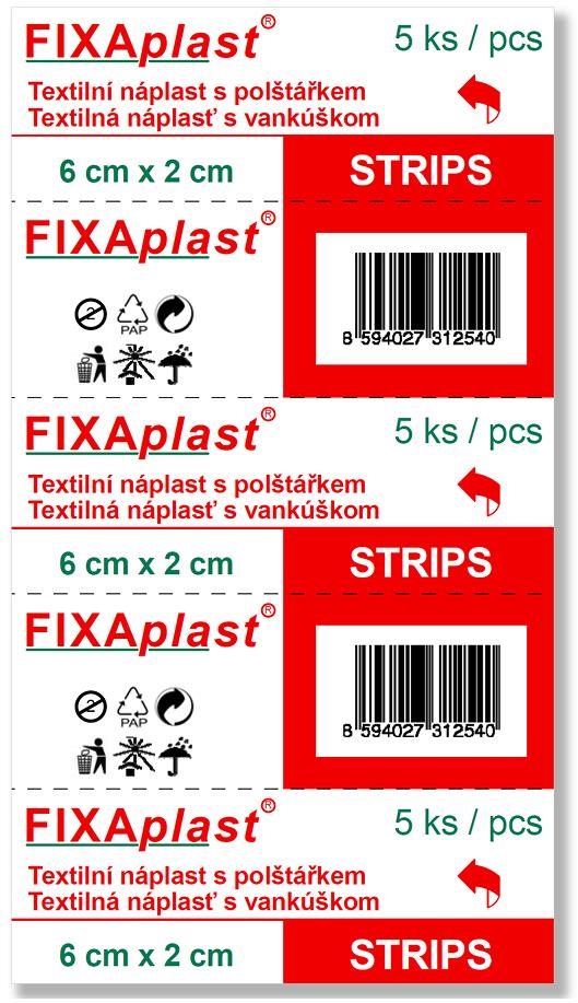 FIXAplast Patch Strip 6 × 2 cm, 5 darab