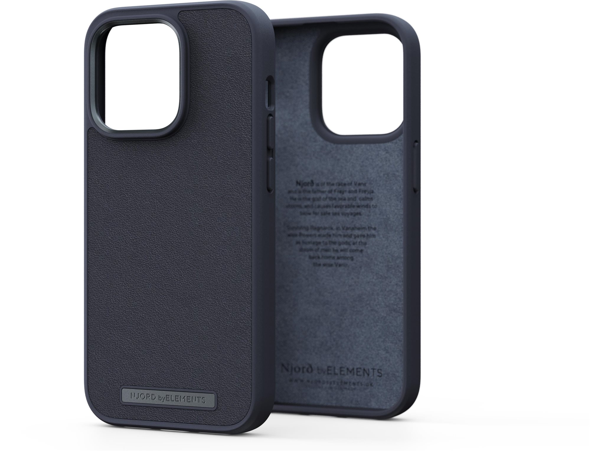Njord iPhone 14 Pro Genuine Leather Case Black