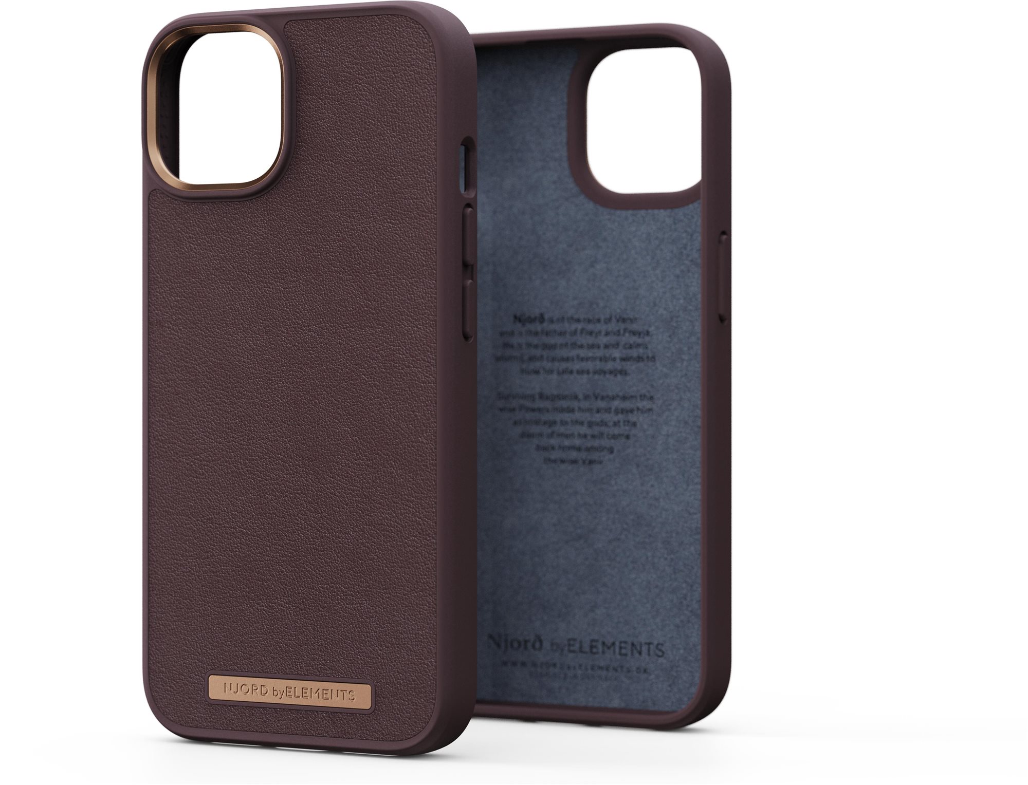 Njord iPhone 14 Max Genuine Leather Case Cognac