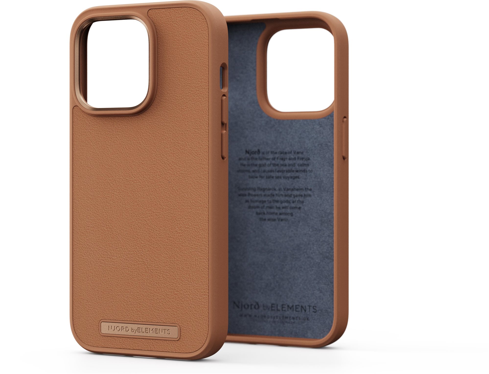 Njord iPhone 14 Pro Genuine Leather Case Dark Brown