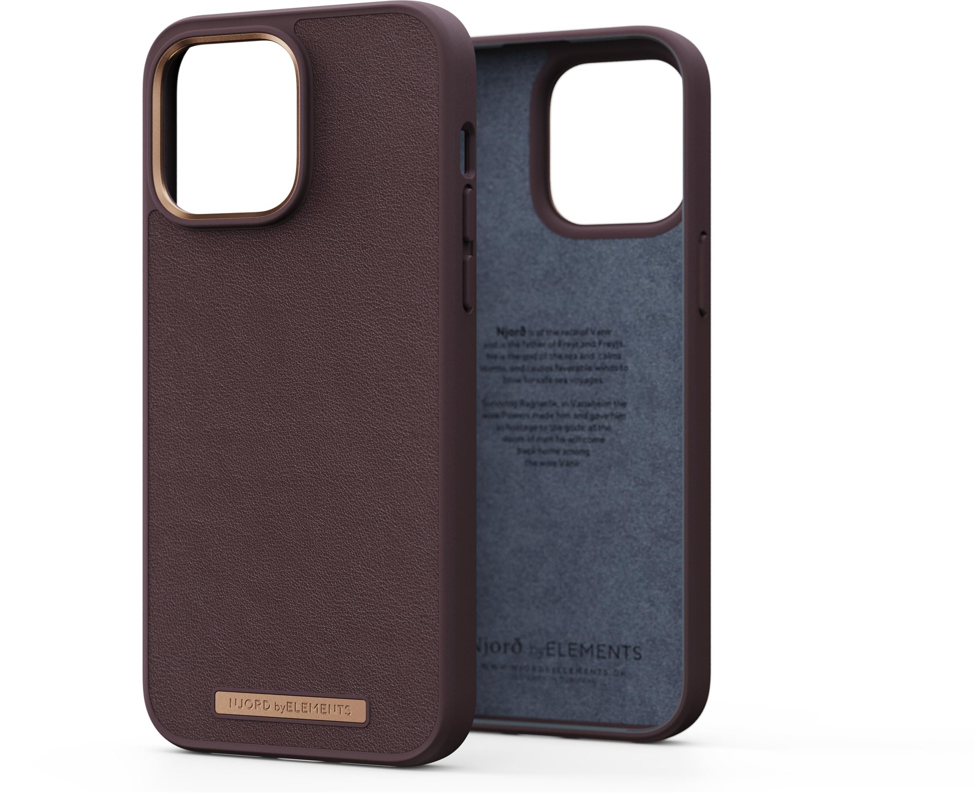 Njord iPhone 14 Pro Max Genuine Leather Case Dark Brown