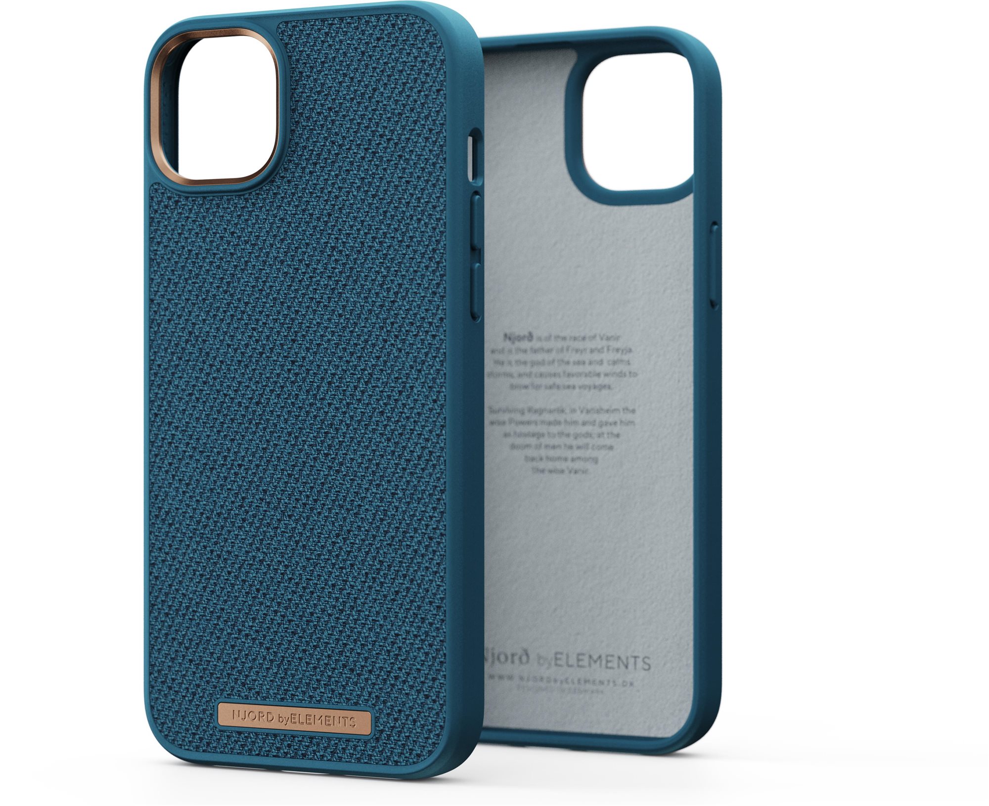Njord iPhone 14 Max Woven Fabric Case Deep Sea