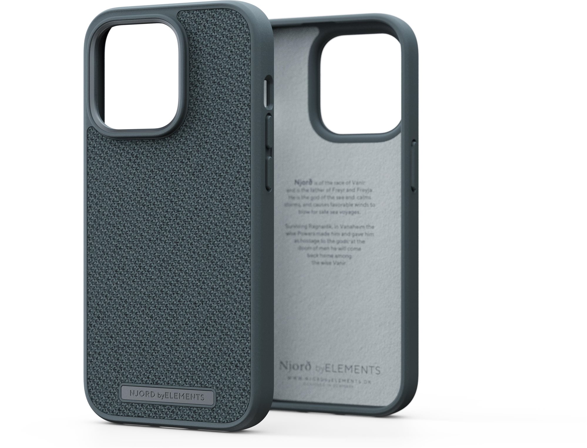 Njord iPhone 14 Pro Woven Fabric Case Dark Grey