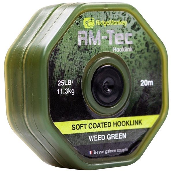Fonott zsinór RidgeMonkey RM-Tec Soft Coated Hooklink 20m zöld
