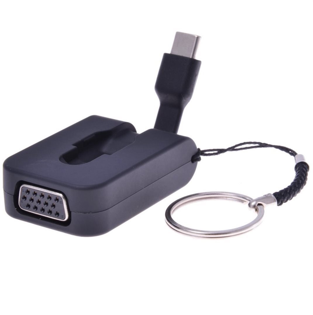 PremiumCord Adapter USB-C male - VGA female, becsúsztatható kábel és kulcstartó