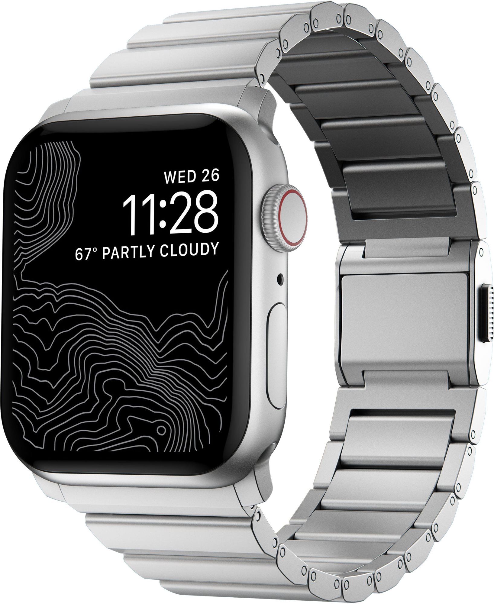 Nomad Aluminum Band Apple Watch 42/44/45/Ultra 49mm - Silver