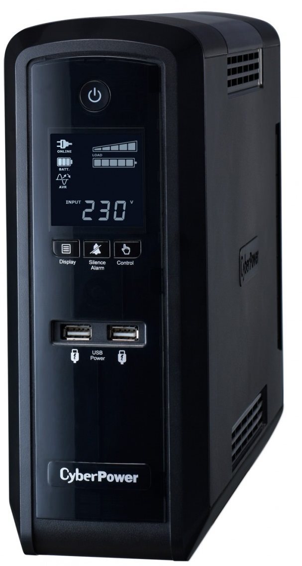 CyberPower GreenPower PFC Sinewave UPS 1300VA/780W - SCHUKO, USB, RS-232, LCD kijelző, line-interaktív