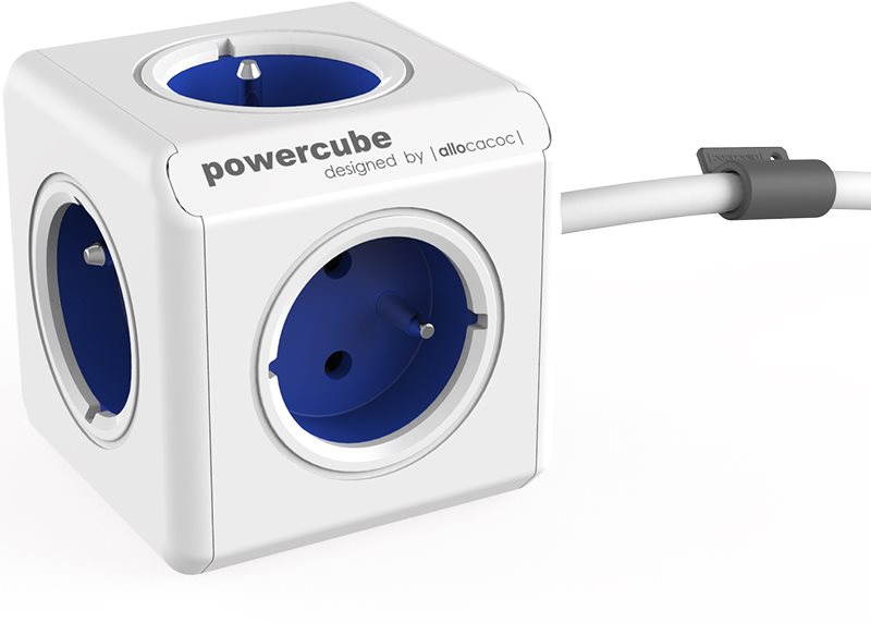 Aljzathosszabbítás. PowerCube EXTENDED, kék, 5 aljzat, 1,5 m kábel