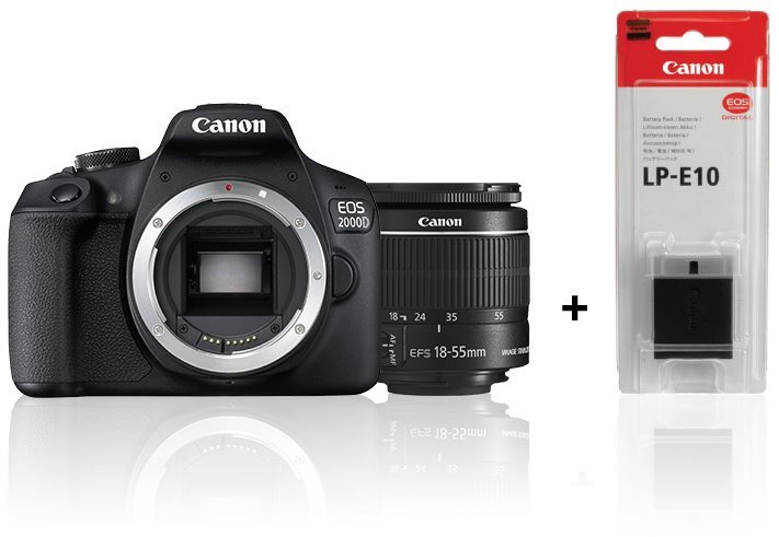 Canon EOS 2000D + EF-S 18-55 mm f/3.5-5.6 IS II + LP-E10